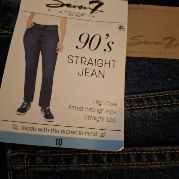 Seven7 Women's 90's Straight Jeans - Dark Blue - Picture 2 of 9